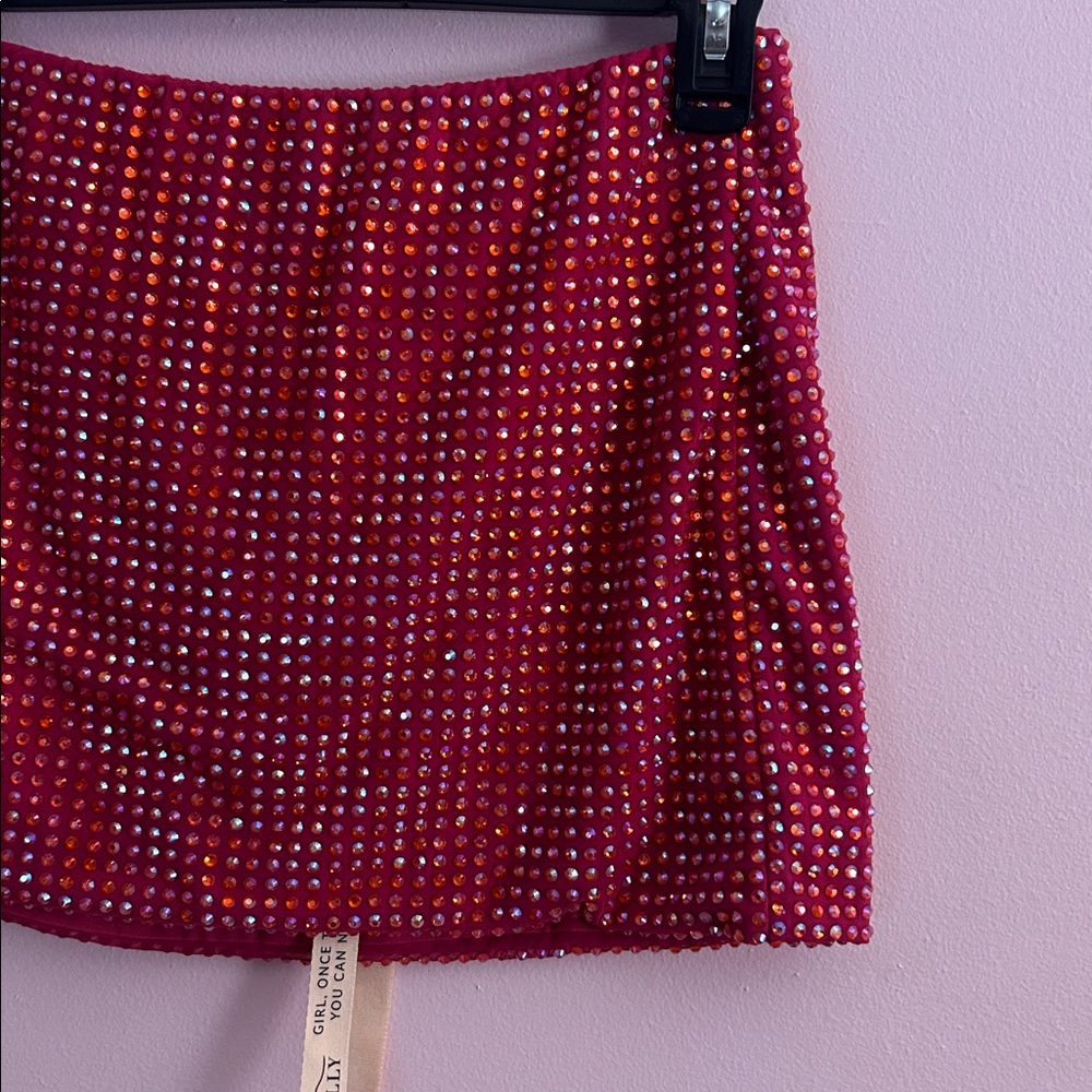 Oh Polly Rhinestone Mini Skirt - Picture 2 of 4